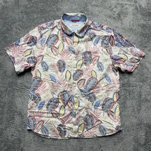 Tommy Bahama Shirt Mens L Multicolor Floral Hawaiian Vacation Lyocell Cotton